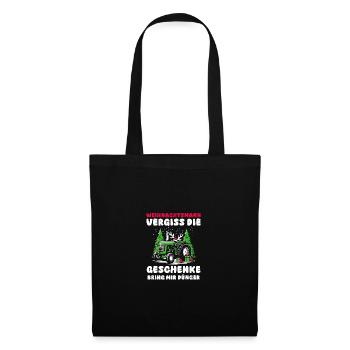 Weihnachtsmann Traktor Weihnachtsfest Bauer Landwi - Stoffbeutel - Schwarz - Vorne