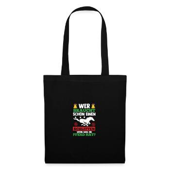 Père Noël Noël équitation cavalier chevaux - Sac en tissu - noir - Devant