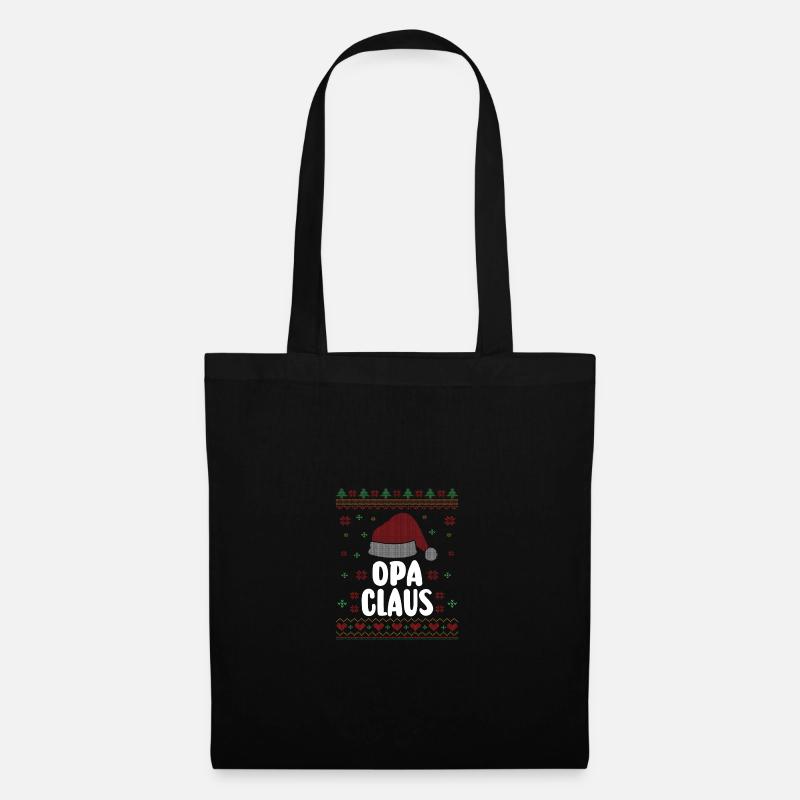 Weihnachten Weihnachtsmann Opa Claus - Stoffbeutel - Schwarz