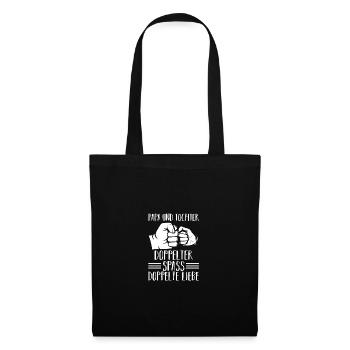 Papa et fille - Sac en tissu - noir - Devant