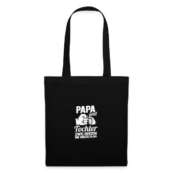 Papa et fille - Sac en tissu - noir - Devant