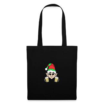 Père Noël Elfe de Noël Bière Elfe de Noël - Sac en tissu - noir - Devant