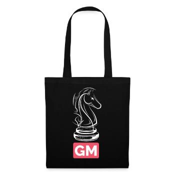 Tournoi de joueurs d’échecs Grand Maître Chevalier GM - Sac en tissu - noir - Devant