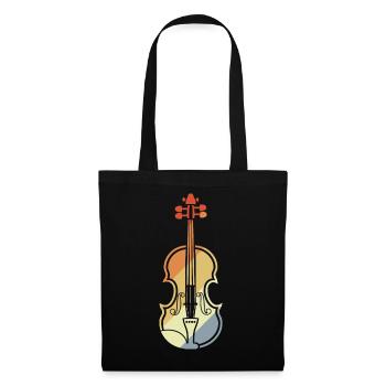 Dessin Violon Vintage - Sac en tissu - noir - Devant