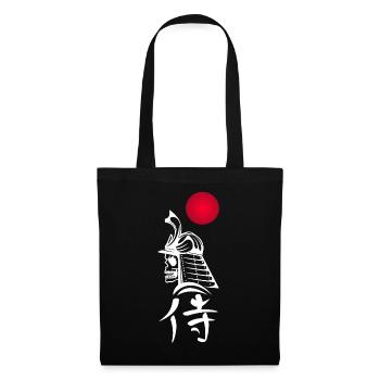 Weißer Samurai und Rote Sonne - Stoffbeutel - Schwarz - Vorne