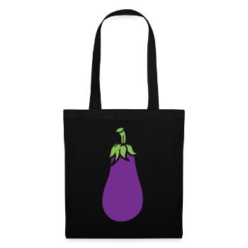 Aubergine - Sac en tissu - noir - Devant