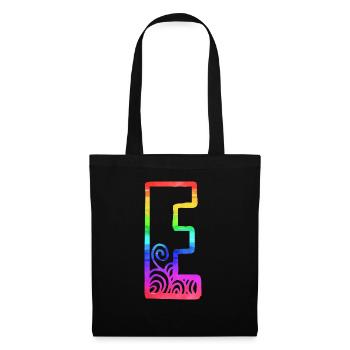 regenbogen e - Stoffbeutel - Schwarz - Vorne