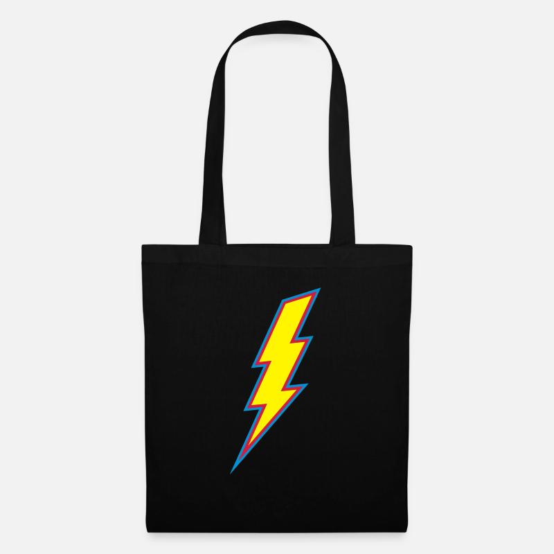lightning bolt with colors - Tote Bag - black