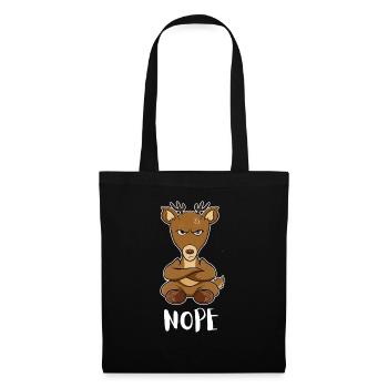 Nope Funny Lazy Deer - Tote Bag - black - Front