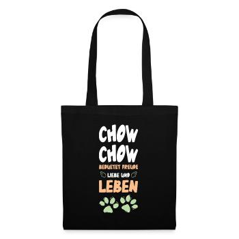 ChowChow Liebe Und Leben Muster - Stoffbeutel - Schwarz - Vorne