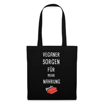 Veganer Danke - Stoffbeutel - Schwarz - Vorne