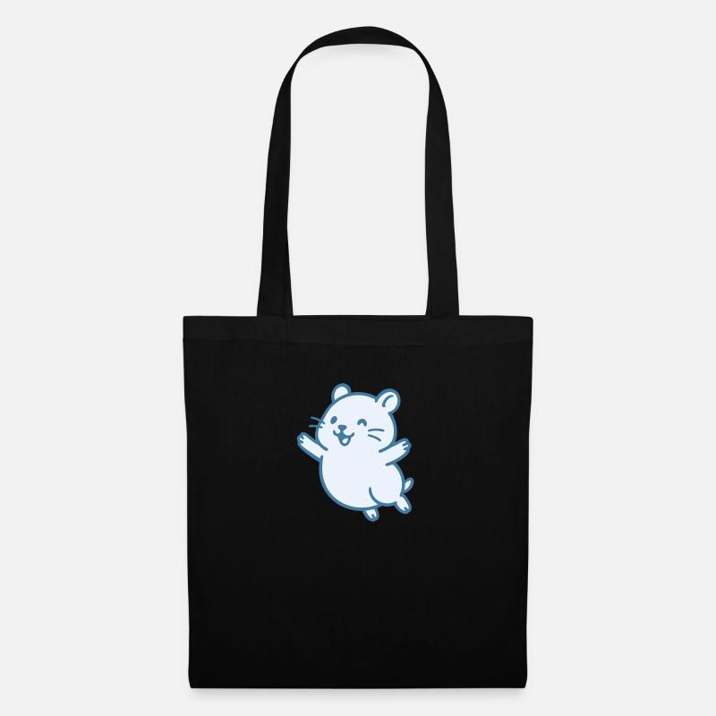 Laughing, Jumping Hamster – Cute Design - Tote Bag - black
