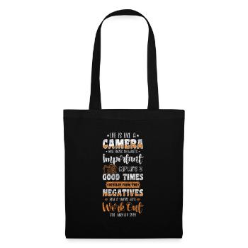 Photographe Hobby Passion Heartbeat - Sac en tissu - noir - Devant