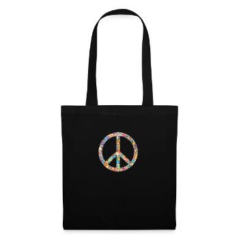 Fleurs symbole de la paix - Sac en tissu - noir - Devant