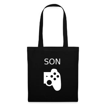 Gamer père fils contrôleur de jeu - Sac en tissu - noir - Devant