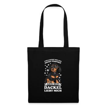 Dackel Hund Dackel Liebhaber Geschenk - Stoffbeutel - Schwarz - Vorne