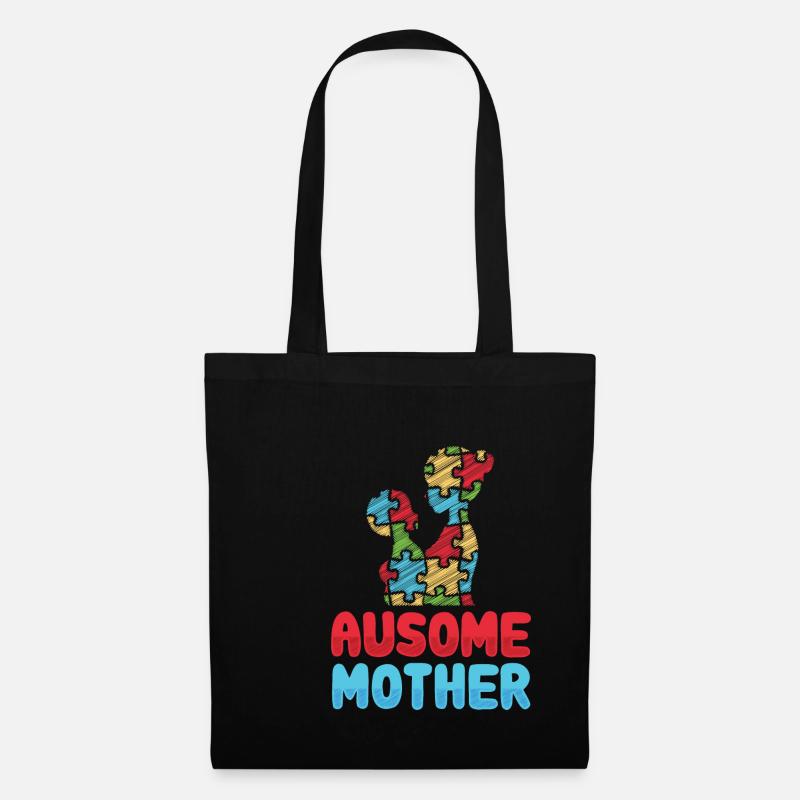 Ausome Mutter Mama Kinder Autismus Awareness - Stoffbeutel - Schwarz