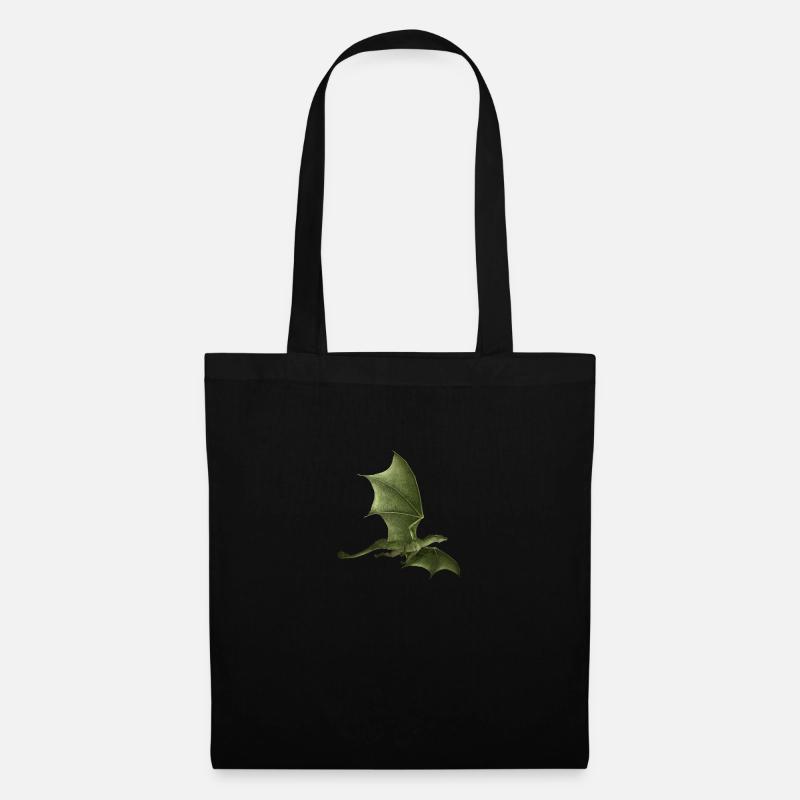 Grüner Drache - Stoffbeutel - Schwarz