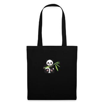 Panda - Sac en tissu - noir - Devant