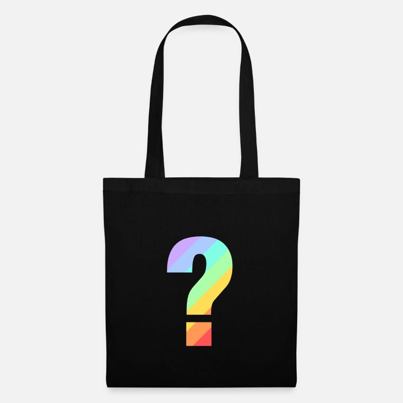 Rainbow question mark - Tote Bag - black