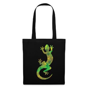 Camouflage de lézard - Sac en tissu - noir - Devant