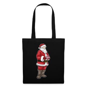 Petit gâteau de Noël Père Noël - Sac en tissu - noir - Devant
