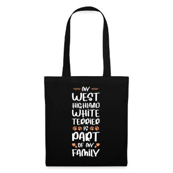 West Highland White Terrier Family - Stoffbeutel - Schwarz - Vorne