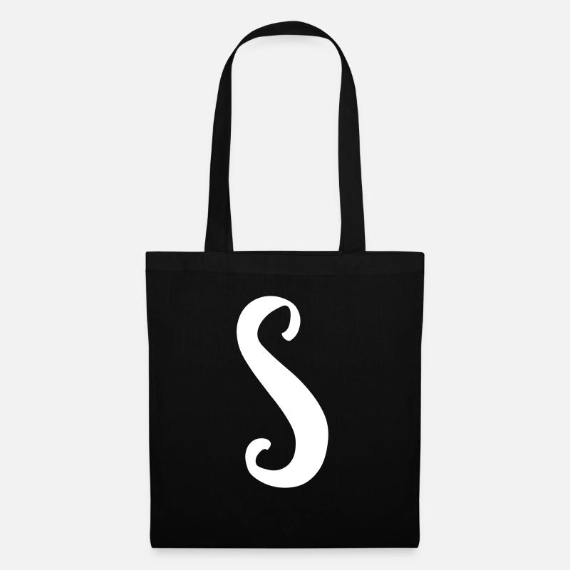 Letter s - Stoffbeutel - Schwarz