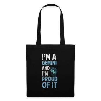 Astrologie Gémeaux Air Date de naissance - Sac en tissu - noir - Devant
