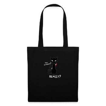 Neuen Freund? - Lustiges Kitty Shirt Design - Stoffbeutel - Schwarz - Vorne