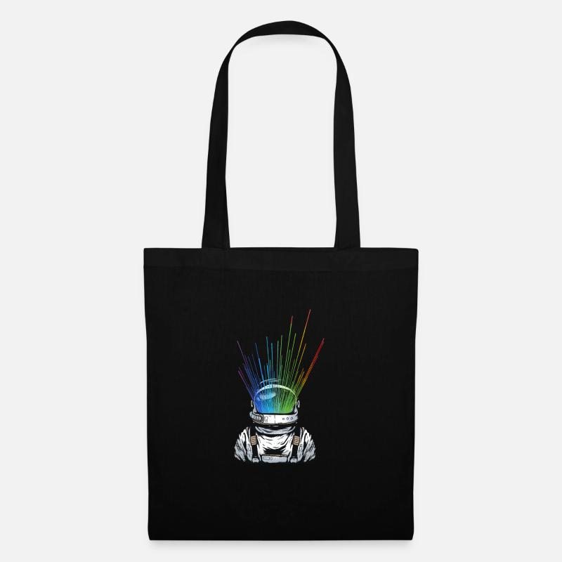 Space Light Astronaut - Regenbogen Strahlen - Stoffbeutel - Schwarz