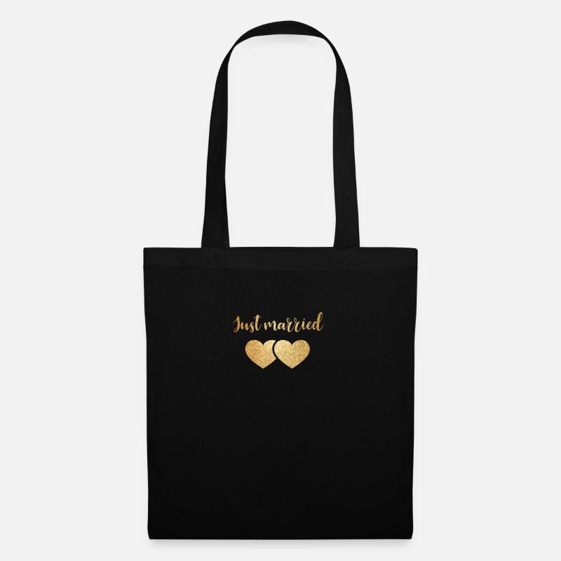 just married 2hearts - Stoffbeutel - Schwarz