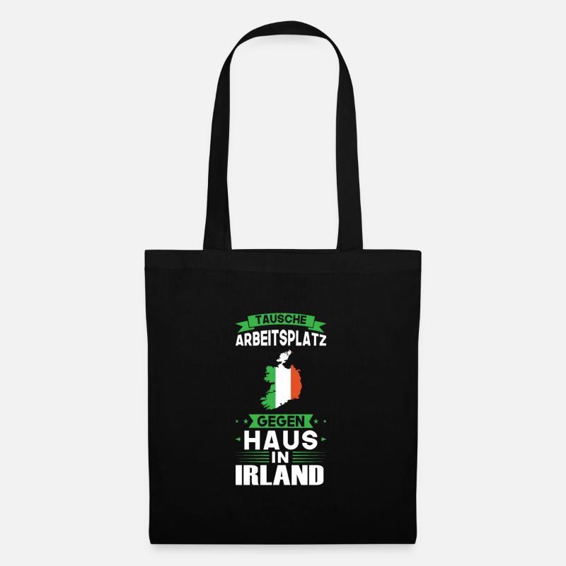 Irland Flagge Irisch Geschenk - Stoffbeutel - Schwarz