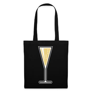 Glass Of Sparkling Wine (Funnel / Closed / 3C) - Tote Bag - black - Front