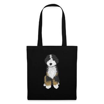 Cadeau pour chien Bernedoodle - Sac en tissu - noir - Devant