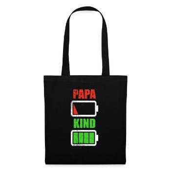 Papa père fils enfant fille cadeau de naissance - Sac en tissu - noir - Devant