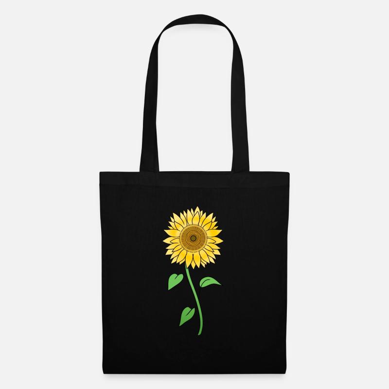 Sonnenblume - Stoffbeutel - Schwarz
