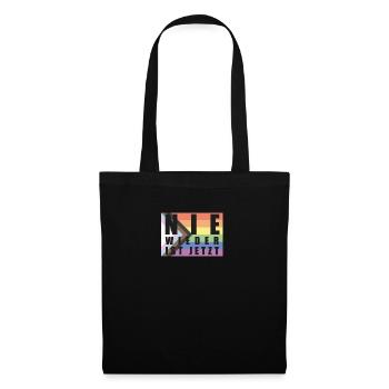 Nie Wieder ist jetzt LGBTQAI+ Flagge - Stoffbeutel - Schwarz - Vorne