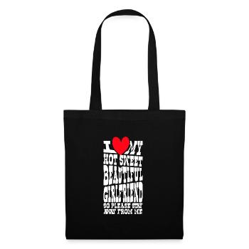 Ich Liebe Meine Freundin Paare Freund Geschenkidee - Stoffbeutel - Schwarz - Vorne