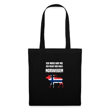 Ich muss gar nix ich muss nur nach Norwegen - Stoffbeutel - Schwarz - Vorne