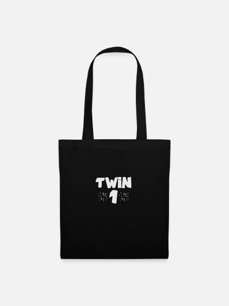 Twin Number One Funny Twin - Stoffbeutel - Schwarz