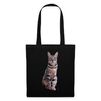 Katze Kätzchen Tigerkatze Katzenshirt Geschenk - Stoffbeutel - Schwarz - Vorne