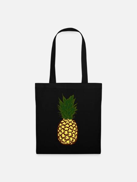 Ananas Sommer Festival Urlaub - Stoffbeutel - Schwarz