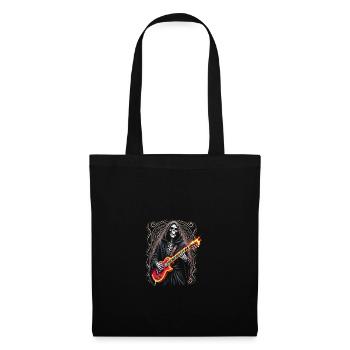 Grim Reaper with Electric Guitar Rock Heavy Metal - Tote Bag - black - Front