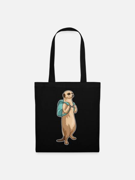 Erdmännchen Schüler Rucksack Schule - Stoffbeutel - Schwarz