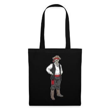 Skeleton Halloween Pirate - Tote Bag - black - Front