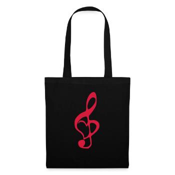 Musique, Coeur - Sac en tissu - noir - Devant