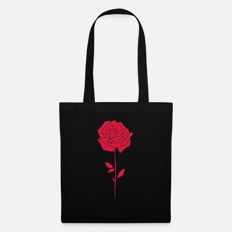 Rose - Stoffbeutel - Schwarz