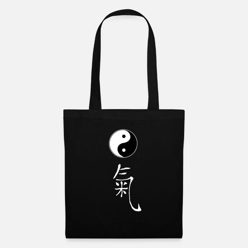 yin yang qi - Stoffbeutel - Schwarz