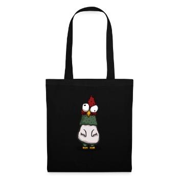 Crazy chicken with big eyes - Tote Bag - black - Front
